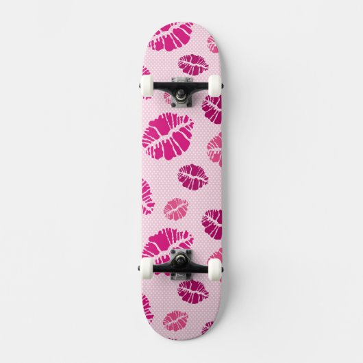 Lipstick Kiss Shape Print Patroon Skateboard (Voorkant)