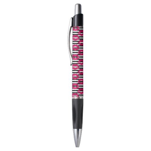 Lipstick Kus B&W Striped Patroon Pen (Top (Verticaal))