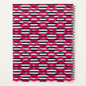 Lipstick Kus B&W Striped Patroon Planner (Achterkant)