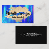 Lipstick Kus | Metallic Glans Achtergrond Visitekaartje (Voorkant / Achterkant)