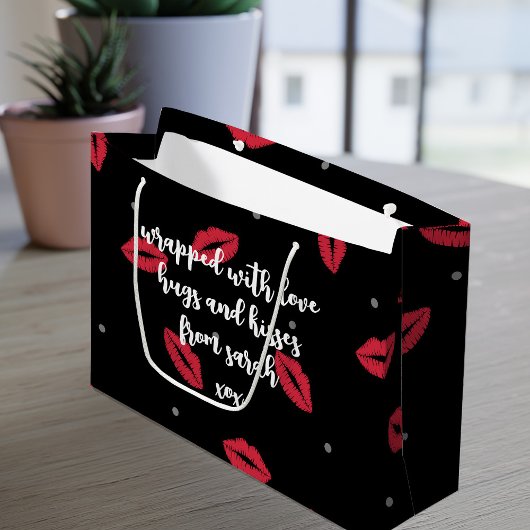 Lipstick Kusjes Valentijnsdag Gift Bag Groot Cadeauzakje