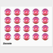 Lipstick Lesbian Pride Flag Ronde Sticker (Vel)