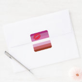 Lipstick Lesbian Pride Flag Vierkante Sticker (Envelop)