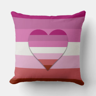Lipstick lesbische pride hartontwerp gooit kussens
