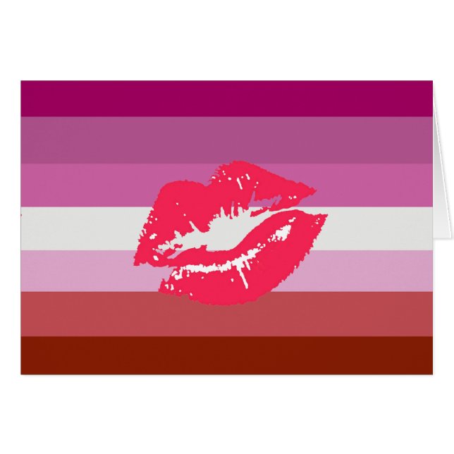 Lipstick Lesbische Pride Vlag (Voorkant Horizontaal)