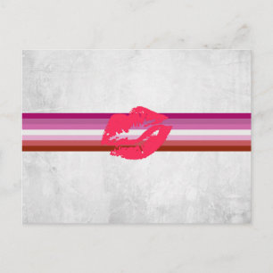 Lipstick Lesbische Pride Vlag Briefkaart