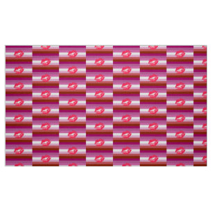 Lipstick Lesbische Pride Vlag en Lippen Stof