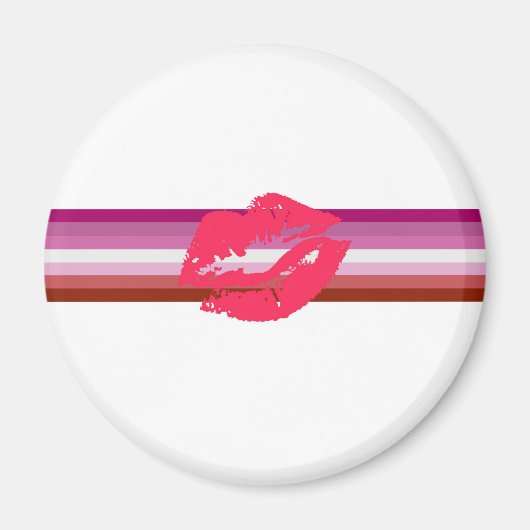 Lipstick Lesbische Pride Vlag Magneet (Voorkant)