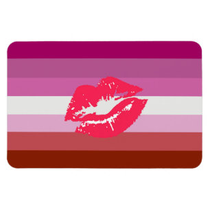 Lipstick Lesbische Pride Vlag Magneet