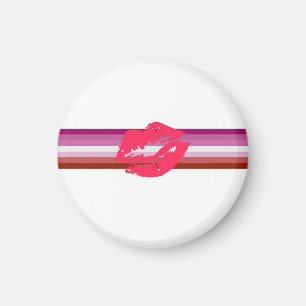Lipstick Lesbische Pride Vlag Magneet