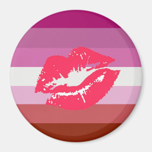 Lipstick Lesbische Pride Vlag Magneet