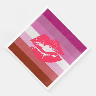 Lipstick Lesbische Pride Vlag Servet