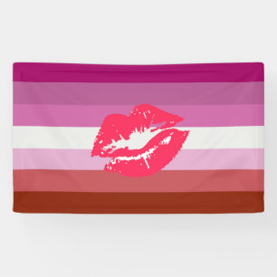 Lipstick Lesbische Pride Vlag Spandoek