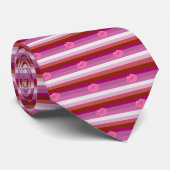 Lipstick Lesbische Pride Vlag Stropdas (Opgerold)