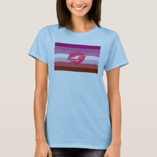 Lipstick Lesbische Pride Vlag T-shirt