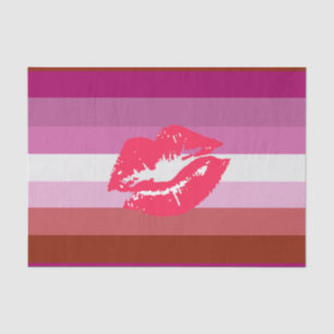 Lipstick Lesbische Pride Vlag Tissuepapier