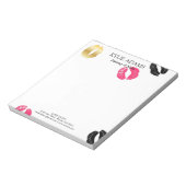 Lipstick Marks | Aangepaste naam zwart/roze Notitieblok (Gedraaid)