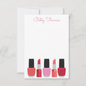 Lipstick & Nail Poolse persoonlijke notitiekaarten (Voorkant)