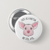 Lipstick op een varken ronde button 5,7 cm (Voorkant /achterkant)