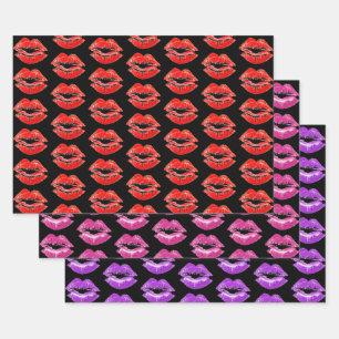 Lipstick Print Kisses Collectie Inpakpapier Vel