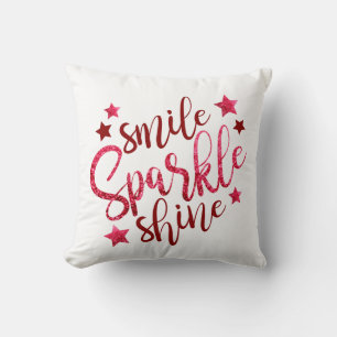 Lipstick Red Faux Sparkle Pillow voor haar Kussen