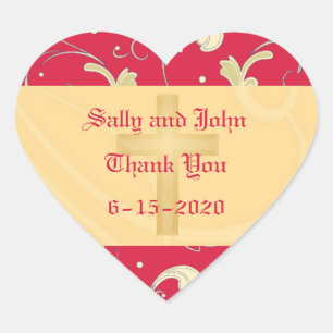 Lipstick Red, Gold, Christiain, Damask Sticker