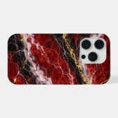 Lipstick Red Marble with Black, White & Gold Veins (Verso Horizontal)