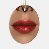 Lipstick rood Vrouw Licht dicht bij Keramisch Ornament (Rechts)