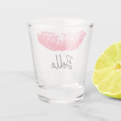Lipstick, roze lip vlek shot glas (Achterkant)