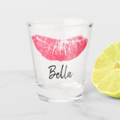 Lipstick, roze lip vlek shot glas (Voorkant)