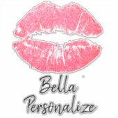 Lipstick, roze lip vlek sticker (Voorkant)