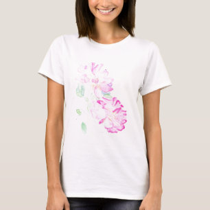 Lipstick Roze Waterverf Rozen T-shirt