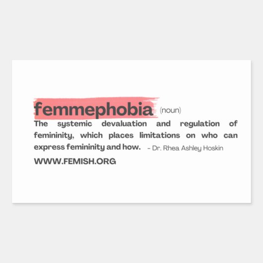 Lipstick Smear Femmephobia Definitie Rechthoekige Sticker (Voorkant)