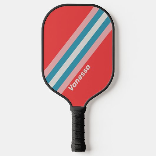  lipstick strepen met naam pickleball paddle (Voorkant)