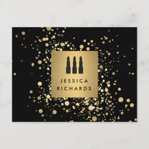 Lipstick Trio met Faux Gold Confetti Stippen Make- Briefkaart