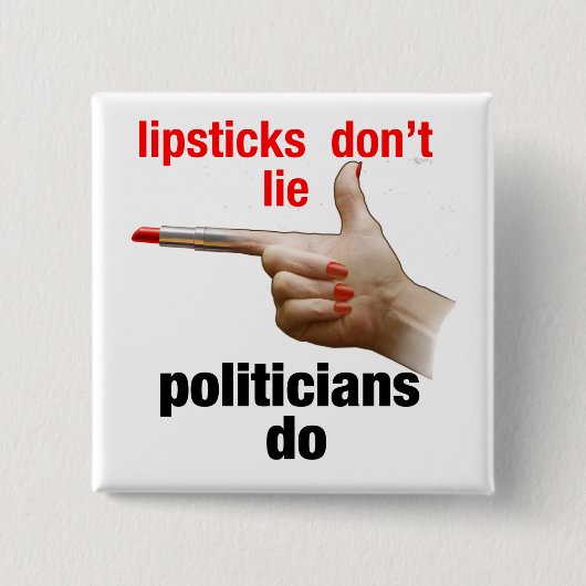 Lipstick Vierkante Button 5,1 Cm (Voorkant)