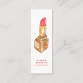 Lipstick waterverf rood goud lippenkleur distribut mini visitekaartje (Voorkant)