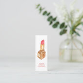 Lipstick waterverf rood goud lippenkleur distribut mini visitekaartje (Staand voorkant)