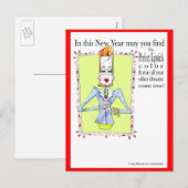 Lipstick wensen voor het nieuwe jaar feestdagenkaart (Voorkant / Achterkant)