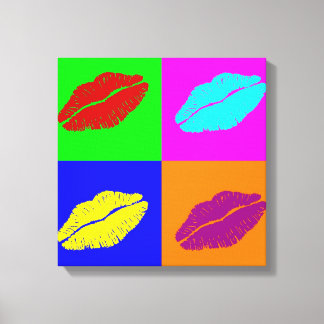 Lipstickisses omwikkeld canvas afdruk
