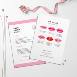 Lipvuller nazorginstructies Lipinjecties Visitekaartje