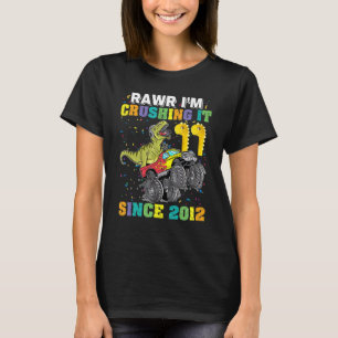 Lique Crushing T Rex Dinosaur Monster Truck_6 T-shirt