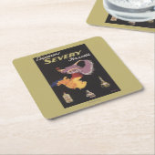 Liqueurs Severy Hasselt Promotion Poster Vierkante Kartonnen Onderzetter (Schuin)