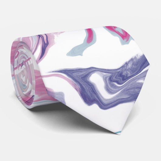 Liquid Acrylic Fluid Art Necktie – Abstracte Pour Stropdas (Opgerold)