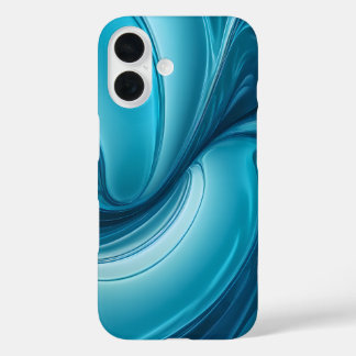 Liquid Blue Energy – Abstract Flow Design iPhone 16 Hoesje