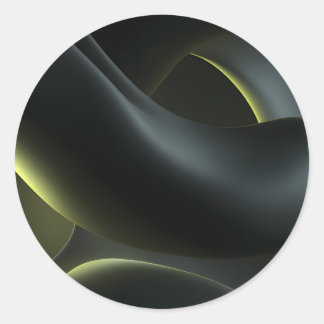 Liquid Chrome Abstract: Dark Iridescence Ronde Sticker