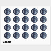 Liquid Chrome Zilver Skelet Robot Verjaardagsfeest Ronde Sticker (Vel)