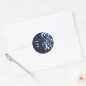 Liquid Chrome Zilver Skelet Robot Verjaardagsfeest Ronde Sticker (Envelop)