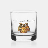 Liquid Courage Doge Meme Coin Whiskey Glass Whisky Glas (Voorkant)