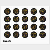 Liquid Gold B monogram Ronde Sticker (Vel)